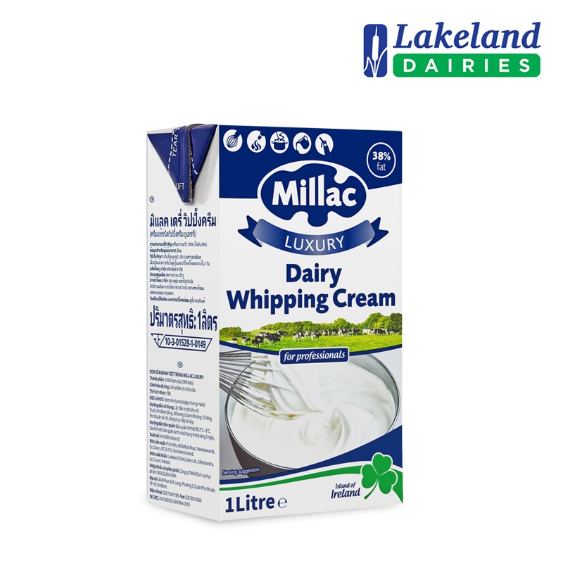 [Millac] Millac Luxury Dairy Whipping Cream1L_밀락 럭셔리 데어리 휘핑크림 1L, 휘핑크림, Pritchitts a Lakeland Dairies Company, 베스트로,